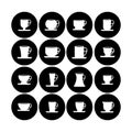 Cocktail glass line icons flat set Royalty Free Stock Photo