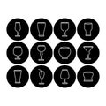 Cocktail glass line icons flat set Royalty Free Stock Photo