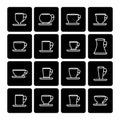 Cocktail glass line icons flat set Royalty Free Stock Photo