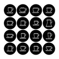 Cocktail glass line icons flat set Royalty Free Stock Photo