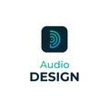 Letter D Audio Wave App Logo Design Royalty Free Stock Photo