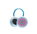 Blue and pink muffs