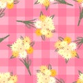 Beautiful Bouquet of Flowers In a Tablecloth Pattern Seamless