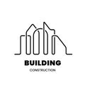 Building construction logo design template. Abstract city scape. Royalty Free Stock Photo