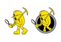 Gold miner mascot cartoon character design illustration