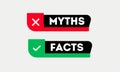 Facts myths vector symbol on white background. Myths facts icon vector color concept Royalty Free Stock Photo