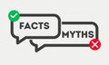 Facts myths vector symbol on white background. Myths facts icon vector color concept Royalty Free Stock Photo