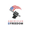 American Freedom Liberty Patriot Flag Logo Royalty Free Stock Photo