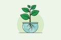 Home Indoor Plant Hydroponics Green Ecosystem and Clean Environment Vector Illustration