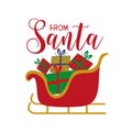 From Santa - gifts boxes in sleigh Royalty Free Stock Photo