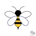 Bee vector illustration.Top view. to use as a logo, icon. children\'s decoration.