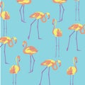 Cute flamingo pattern set. Lovely Nursery Art for Card, Invitation, Wall Art, Baby Girl Party.