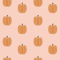 Pumpkin seamless pattern in autumn colors.