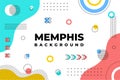 Abstract background with Memphis style and geometric shaped elements