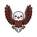 Cute little eagle cartoon flying Royalty Free Stock Photo