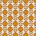 70s Retro Mid-Century Floral Pattern