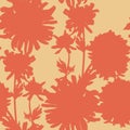 Seamless pattern with a Chrysanthemum Flowers natural ornament. Royalty Free Stock Photo