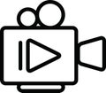 line art video icon vector