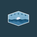 Ocean sea view logo design  vector template Royalty Free Stock Photo