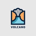 Mountain eruption volcano logo vector template