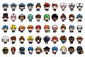 Cute worker bundle set cartoon character with various jobs