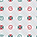 Pattern with dark red and green ethnic element