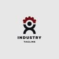 Mechanic gear industrial with human logo design illustration inspiration vector template Royalty Free Stock Photo