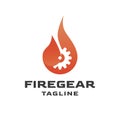 Gear fire logo design inspiration vector template Royalty Free Stock Photo