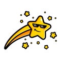 Cute shooting star concept character Royalty Free Stock Photo