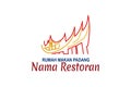 Translation: Restaurant Name, Padang Cuisine. Vector logo.