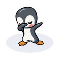 Cute little penguin cartoon dabbing