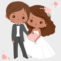 Bride and groom. Vector Illustration Royalty Free Stock Photo
