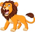 Cartoon lion roaring isolated on white background Royalty Free Stock Photo