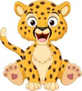 Cartoon cute baby leopard sitting Royalty Free Stock Photo