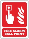 Fire alarm call point sign Royalty Free Stock Photo