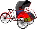 Indonesian Pedicab Transportation Vector