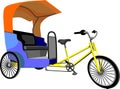 Thailand Pedicab Transportation Vector Illustration