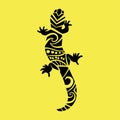 Tribal gecko tattoo graphic illustration