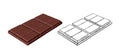 Dark chocolate bar isolated. Vector cartoon flat illustration Royalty Free Stock Photo