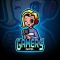 Girl gamers esport logo mascot design