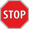 Red color stop sign board image with eps vector