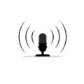 Isolated Desktop Microphone for Broadcasting Loudly Spreading Sound Podcast