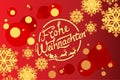Translation: Merry Christmas. Frohe Weihnachten vector text Royalty Free Stock Photo