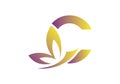 This is creative butterfly letter C text logo Royalty Free Stock Photo