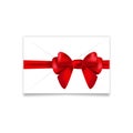 Greeting or Gift Letter Tied with a Red Ribbon and a Red Bow