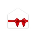 Greeting or Gift Letter Tied with a Red Ribbon and a Red Bow