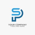 Letter SP logo design Royalty Free Stock Photo