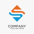 Letter S square logo design Royalty Free Stock Photo