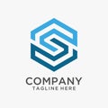 Letter S hexagonal logo design