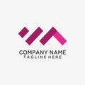 Letter WA logo design Royalty Free Stock Photo